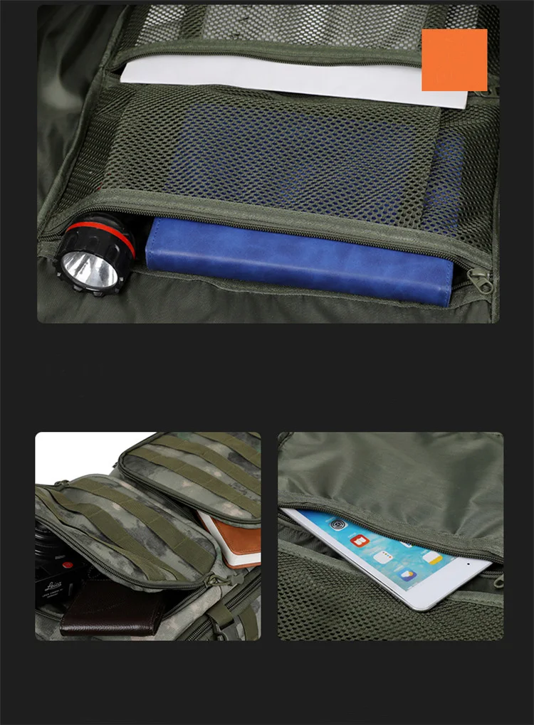 Sac à dos camouflage tactique multifonctionnel pour les fans militaires, grande capacité, alpinisme, camping, sac de sport