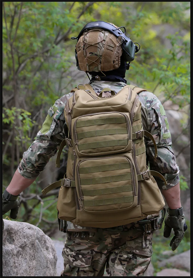 Sac à dos camouflage tactique multifonctionnel pour les fans militaires, grande capacité, alpinisme, camping, sac de sport