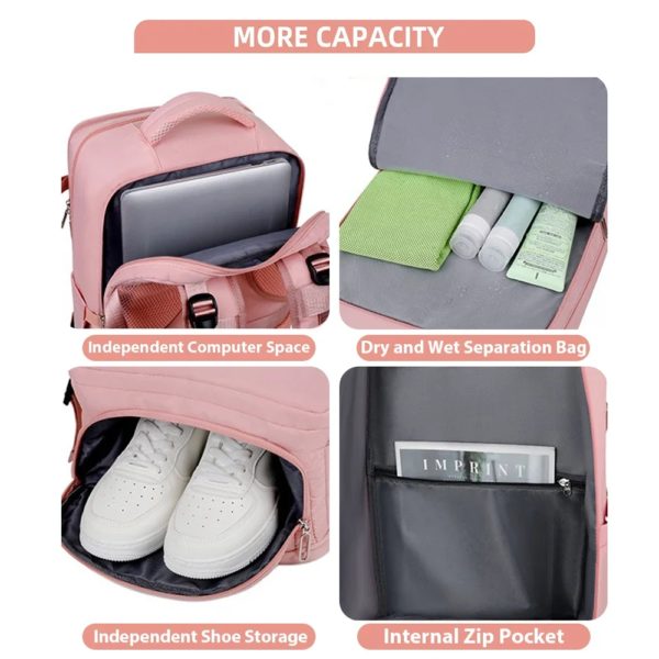 Sac à dos de voyage étanche pour hommes et femmes, valise décontractée, sacs à dos pour ordinateur portable, cabine, avion, grande capacité, 40x30x20 – Image 5