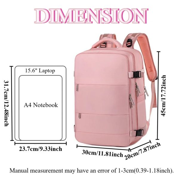 Sac à dos de voyage étanche pour hommes et femmes, valise décontractée, sacs à dos pour ordinateur portable, cabine, avion, grande capacité, 40x30x20 – Image 3