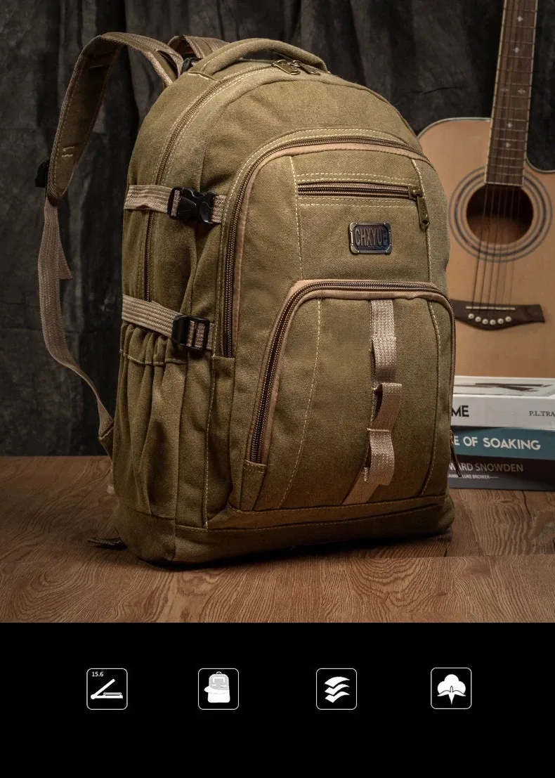 Jamhoo – sac à dos de voyage en toile pour hommes, sac à dos de grande capacité pour l'extérieur, la montagne, le Sport et l'école pour adolescents
