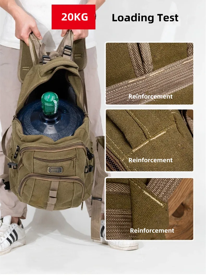 Jamhoo – sac à dos de voyage en toile pour hommes, sac à dos de grande capacité pour l'extérieur, la montagne, le Sport et l'école pour adolescents