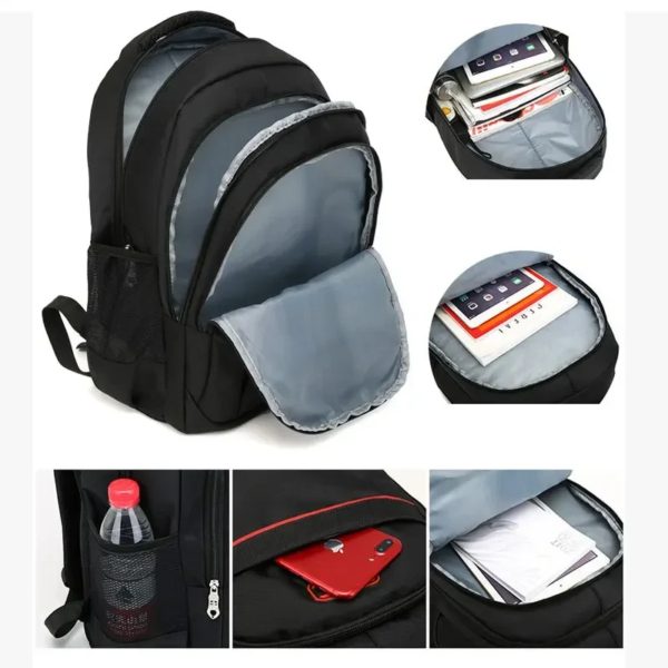 Sac à dos haute capacité pour hommes et femmes, sac à dos de voyage Oxford pour hommes, sacs à dos à la mode pour hommes et femmes, sac étudiant design, sac pour ordinateur portable – Image 4