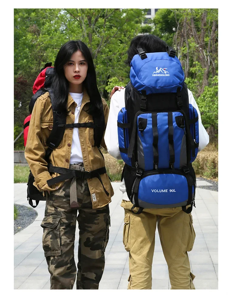 Sac à dos de camping étanche, sac à dos de randonnée, sac de trekking, grande capacité, sacs de sport de plein air, équipement de camping, 90l