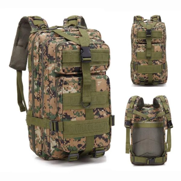 Sac à dos en nylon pour homme, sac à dos 3P, sac Molle pour la chasse, sacs à dos de sport, sac de randonnée en plein air, sac de camping, sac de voyage, sac de pêche, 20L-25L, 1000D