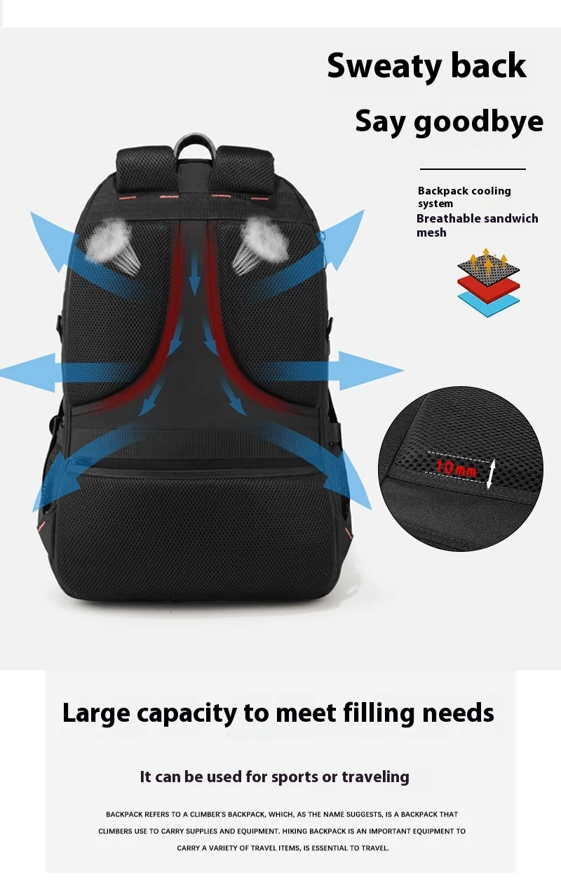 Mozhi-Sac à dos de voyage militaire pour homme, sac à dos de randonnée et d'alpinisme, grande capacité, extensible, étanche