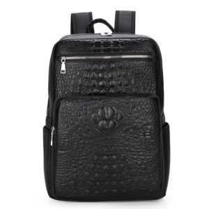 Sac à Dos en Cuir à Motifs de Peau de Crocodile pour Homme, Grande Capacité, Cartable de Voyage SR Business