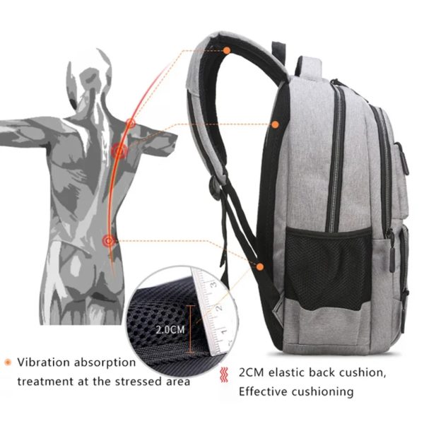 Sac à Dos Oxford Noir Solide de Grande Capacité pour Homme, Sacoche pour Ordinateur Portable, pour Lycée, Adolescent, Garçon, Fille, 15.6 – Image 4