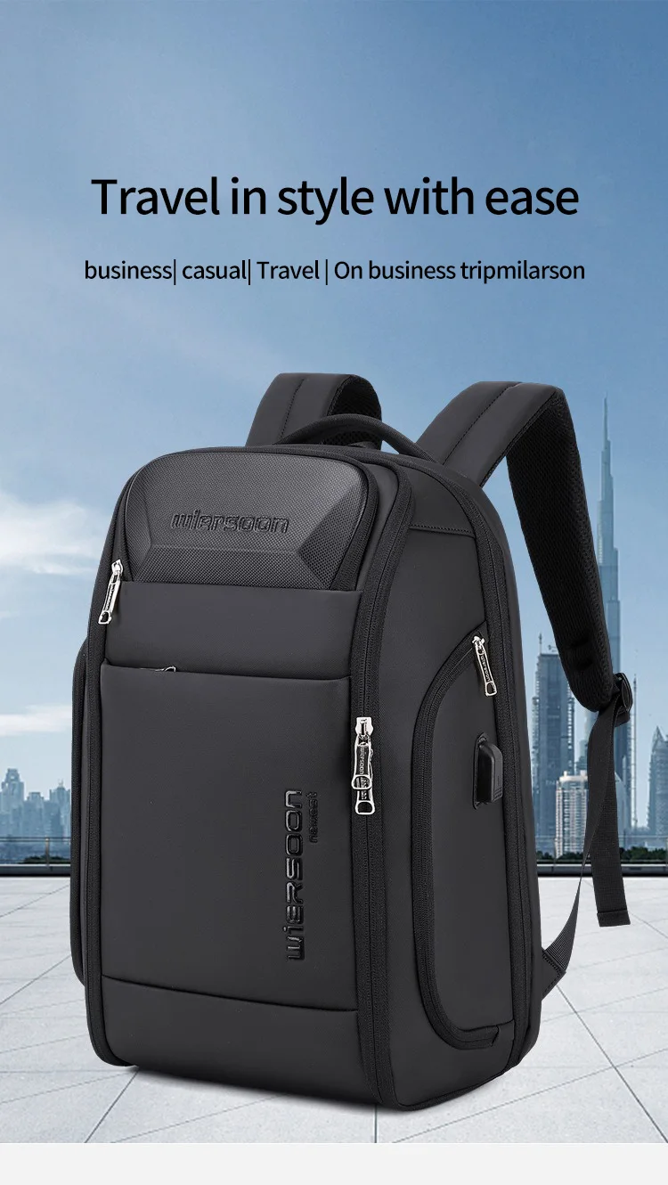 Sac à dos d'affaires étanche pour homme, grande capacité, voyage d'affaires, mot de passe multifonctionnel, antivol, sac pour ordinateur portable, 35 L