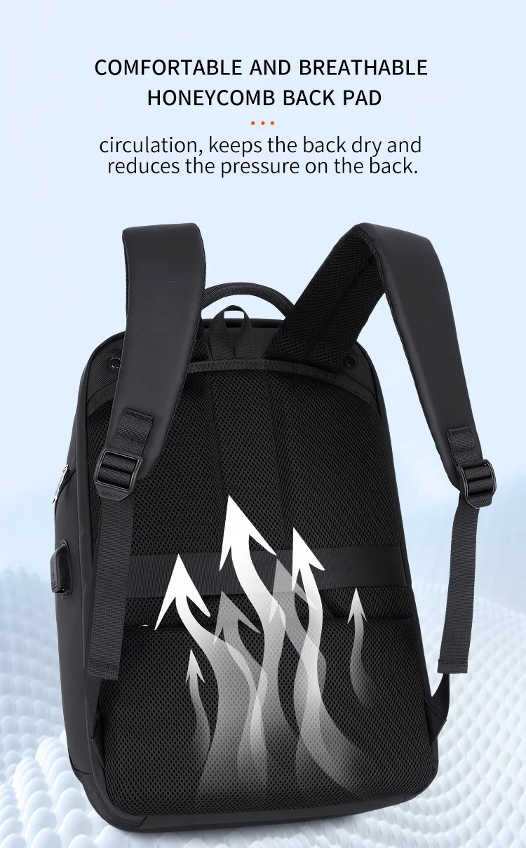 Sac à dos d'affaires étanche pour homme, grande capacité, voyage d'affaires, mot de passe multifonctionnel, antivol, sac pour ordinateur portable, 35 L