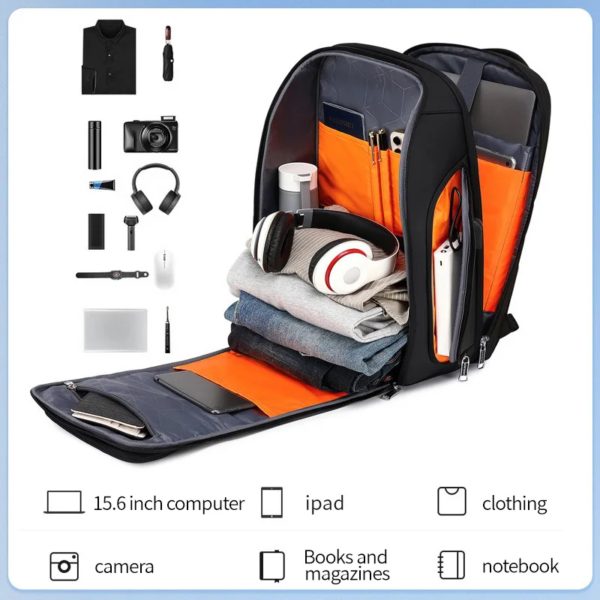 Sac à dos d'affaires étanche pour homme, grande capacité, voyage d'affaires, mot de passe multifonctionnel, antivol, sac pour ordinateur portable, 35 L – Image 5