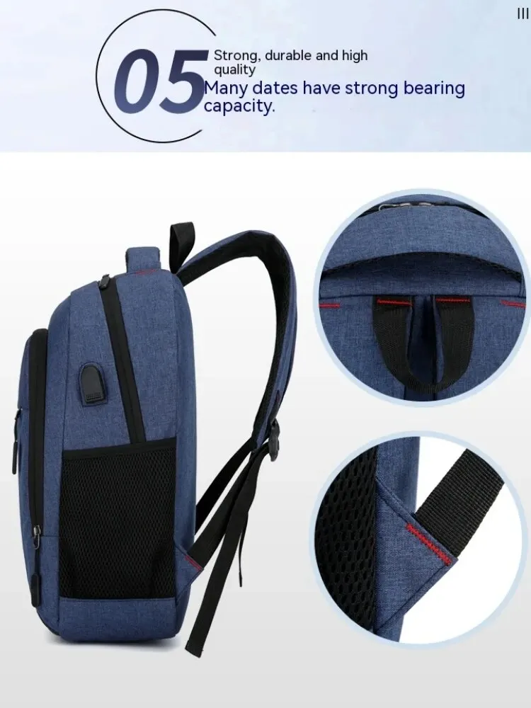 Sac à Dos Imperméable de Grande Capacité pour Homme, Cartable Simple de Voyage pour Étudiant