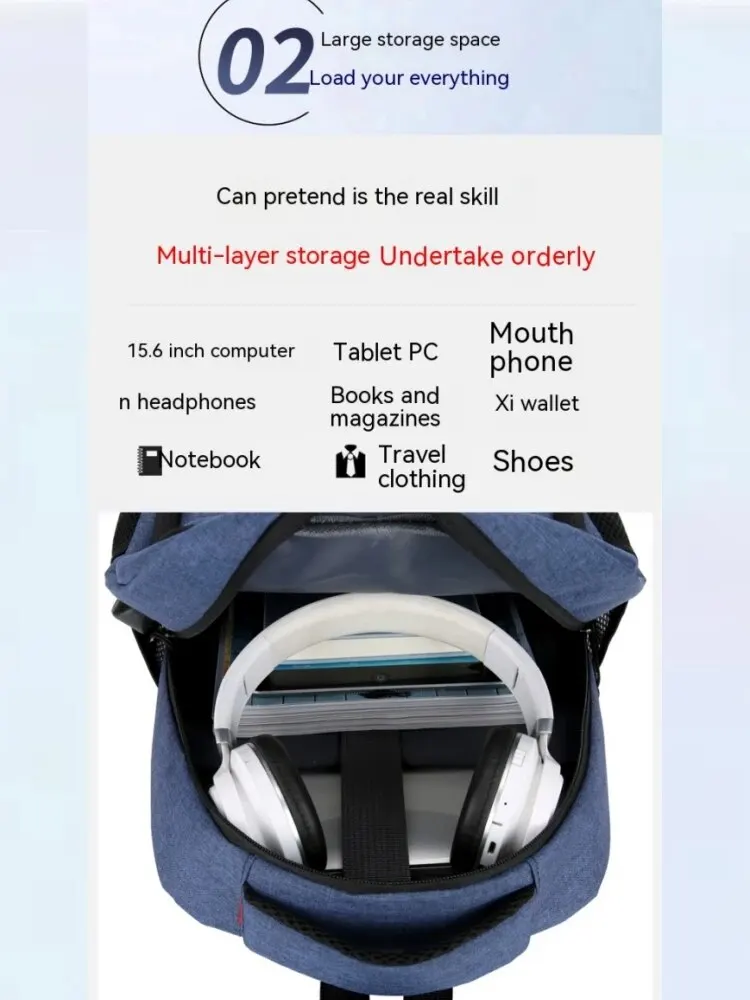 Sac à Dos Imperméable de Grande Capacité pour Homme, Cartable Simple de Voyage pour Étudiant