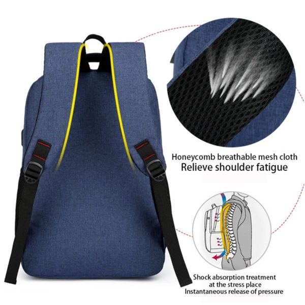 Sac à Dos Imperméable de Grande Capacité pour Homme, Cartable Simple de Voyage pour Étudiant – Image 6