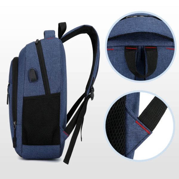 Sac à Dos Imperméable de Grande Capacité pour Homme, Cartable Simple de Voyage pour Étudiant – Image 5