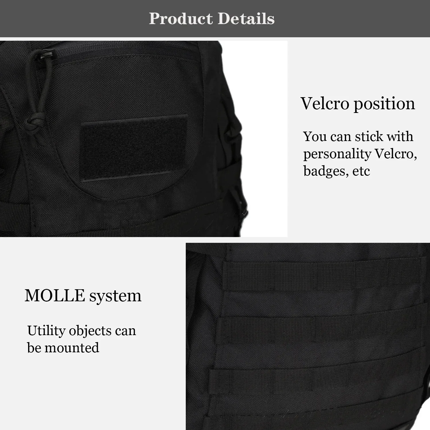 Sac à dos militaire étanche pour homme, sac à dos souple de l'armée, sac à dos Molle, sac de sport, extérieur, camping, chasse, trekking, grande capacité
