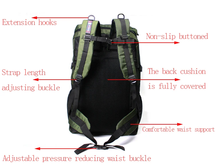Sac à dos d'extérieur pour hommes et femmes, sac à dos d'escalade, sac à dos de voyage, sports, camping, randonnée, sac d'école pour homme, 85L, 55L