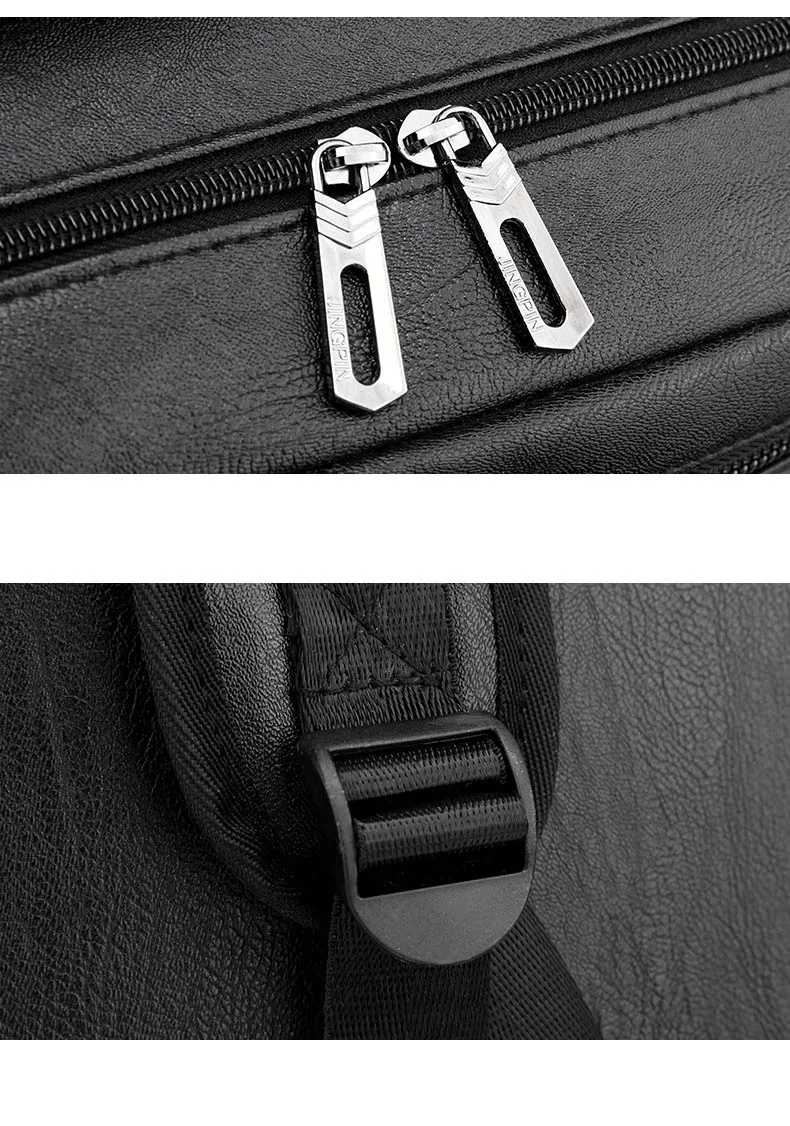Sac à dos élégant en cuir Pu pour hommes, sacoche d'école à bandoulière de styliste, sac de voyage pour ordinateur portable pour adolescents