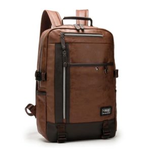 Sac à dos élégant en cuir Pu pour hommes, sacoche d'école à bandoulière de styliste, sac de voyage pour ordinateur portable pour adolescents