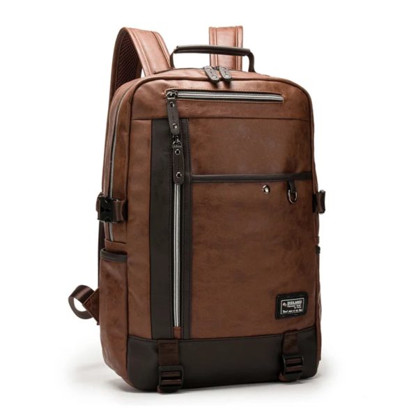 Sac à dos élégant en cuir Pu pour hommes, sacoche d'école à bandoulière de styliste, sac de voyage pour ordinateur portable pour adolescents