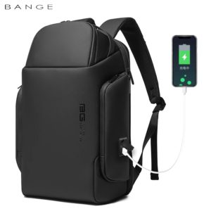 BANGE-Sac à dos d'affaires étanche pour ordinateur portable, sac de chargement petUSB Type-C, cartable de grande capacité, sac de voyage, 15.6 pouces