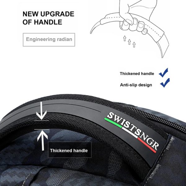 Sac à dos étanche pour homme et femme, sac d'école vintage, sac de voyage Oxford, chargement USB, adapté pour ordinateur portable 17 pouces, nouveau, 2024 – Image 3