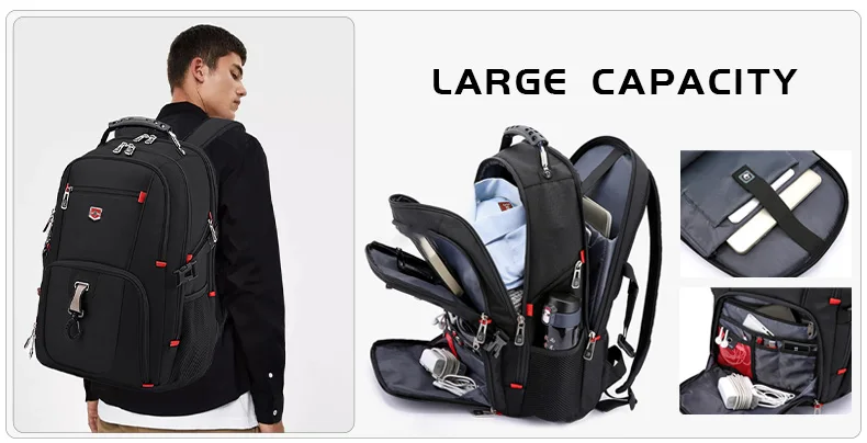 Sac à dos étanche pour homme et femme, sac d'école vintage, sac de voyage Oxford, chargement USB, adapté pour ordinateur portable 17 pouces, nouveau, 2024