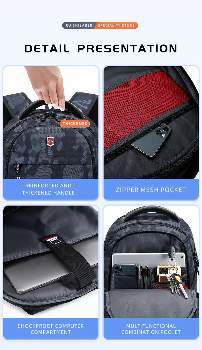 Sac à dos étanche pour homme et femme, sac d'école vintage, sac de voyage Oxford, chargement USB, adapté pour ordinateur portable 17 pouces, nouveau, 2024