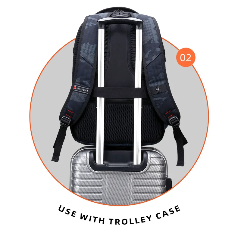 Sac à dos étanche pour homme et femme, sac d'école vintage, sac de voyage Oxford, chargement USB, adapté pour ordinateur portable 17 pouces, nouveau, 2024