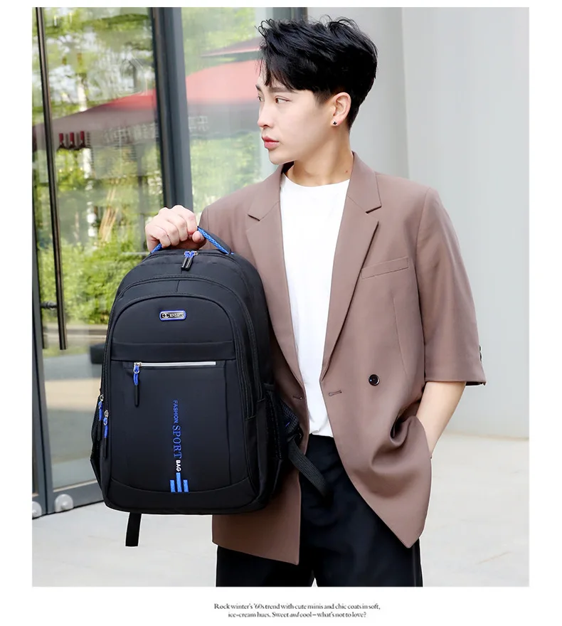 Sac à dos Oxford étanche pour homme, sac d'ordinateur d'affaires, sac à dos décontracté, cartable pour lycéen, grand Capa