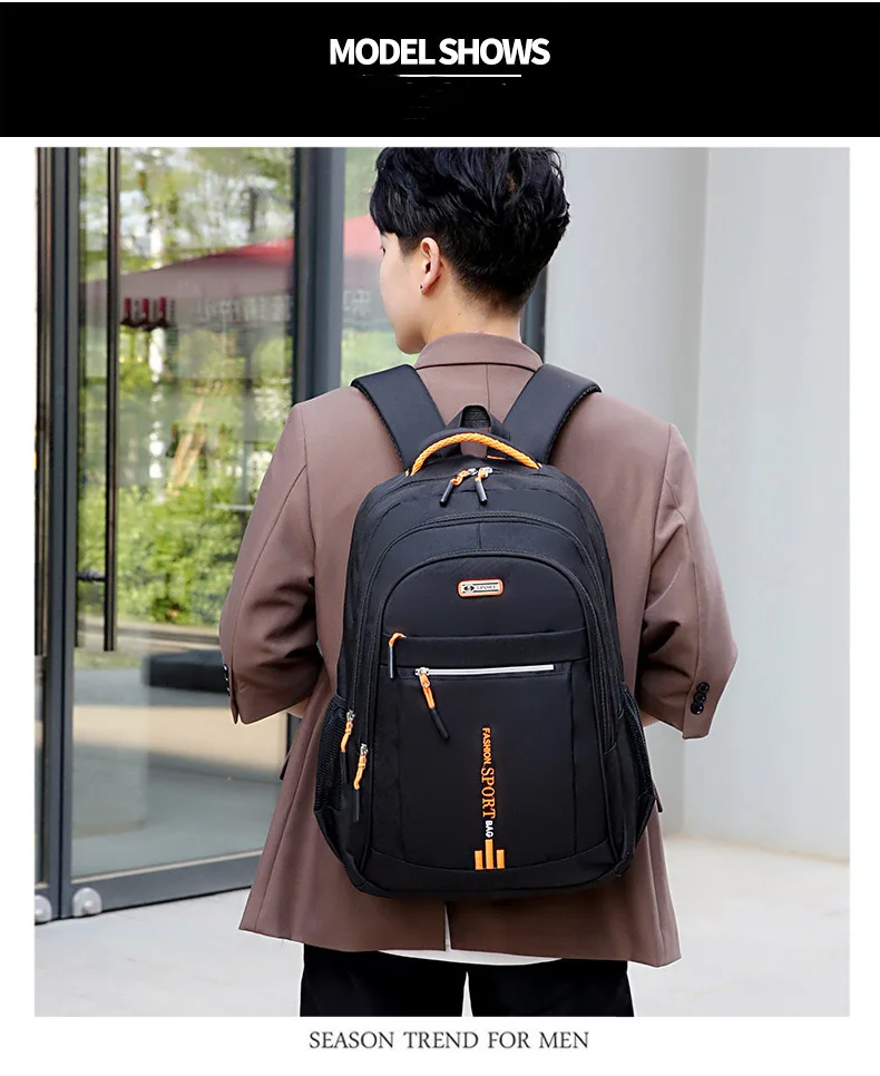 Sac à dos Oxford étanche pour homme, sac d'ordinateur d'affaires, sac à dos décontracté, cartable pour lycéen, grand Capa