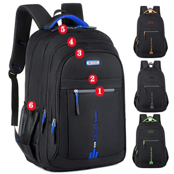 Sac à dos Oxford étanche pour homme, sac d'ordinateur d'affaires, sac à dos décontracté, cartable pour lycéen, grand Capa – Image 5
