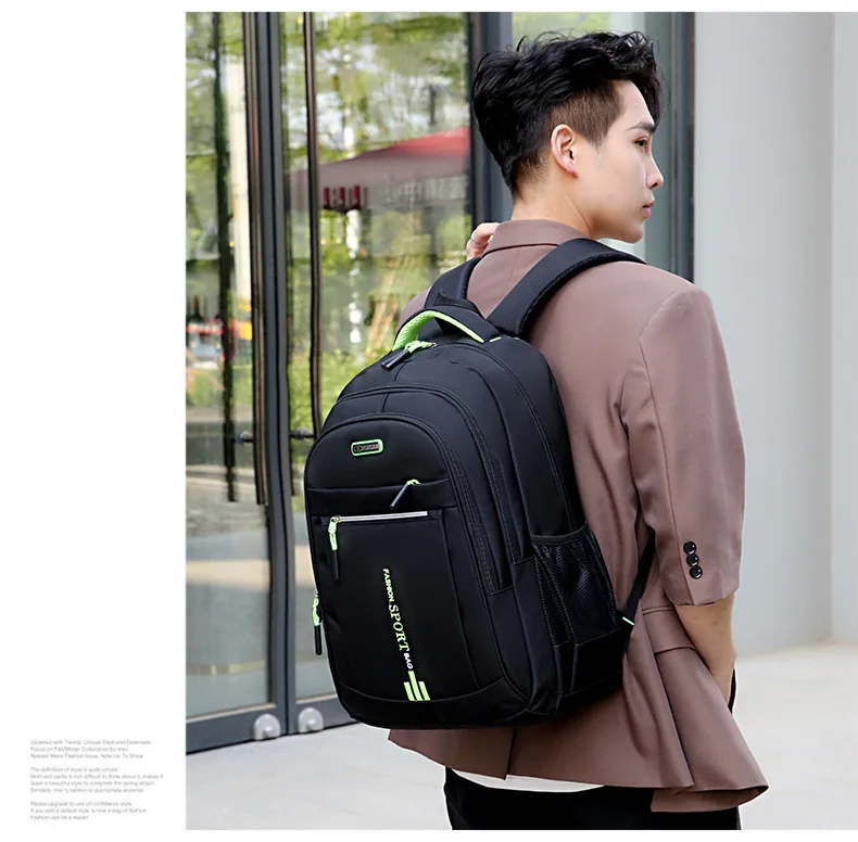 Sac à dos Oxford étanche pour homme, sac d'ordinateur d'affaires, sac à dos décontracté, cartable pour lycéen, grand Capa