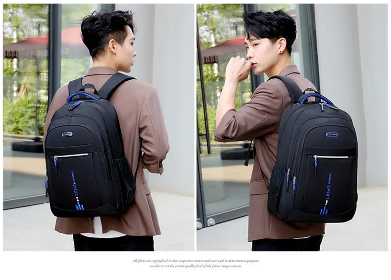 Sac à dos Oxford étanche pour homme, sac d'ordinateur d'affaires, sac à dos décontracté, cartable pour lycéen, grand Capa