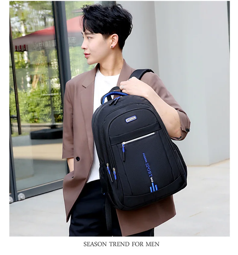 Sac à dos Oxford étanche pour homme, sac d'ordinateur d'affaires, sac à dos décontracté, cartable pour lycéen, grand Capa