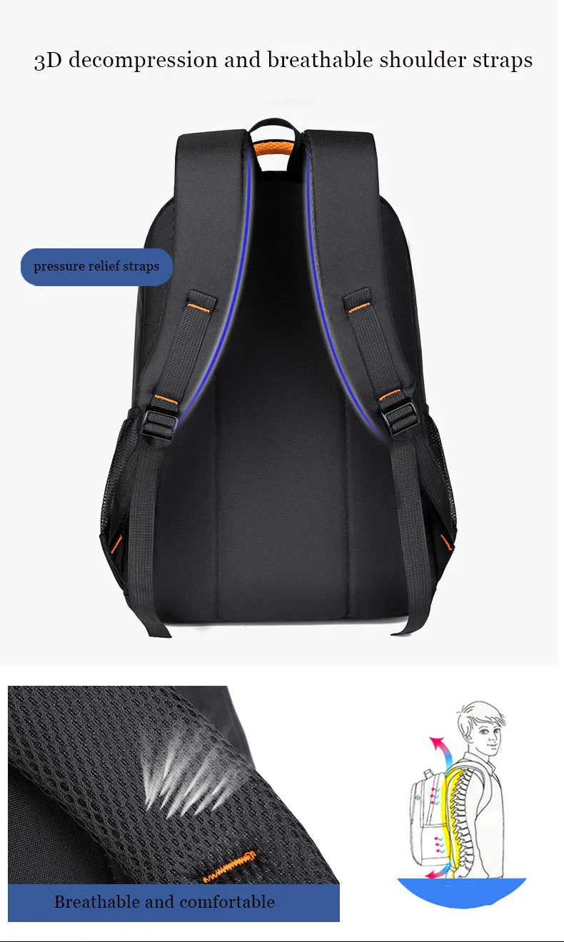 Sac à dos Oxford étanche pour homme, sac d'ordinateur d'affaires, sac à dos décontracté, cartable pour lycéen, grand Capa