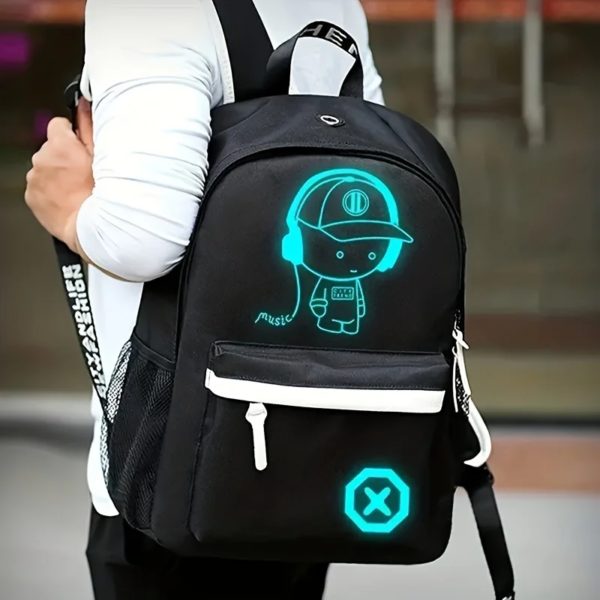 Sacs à dos Shoous Animation pour garçons et filles, sacs d'école pour adolescents, charge USB, sac à dos pour hommes, sac à dos pour ordinateur portable, homme, mode, ensemble de 2 pièces – Image 3