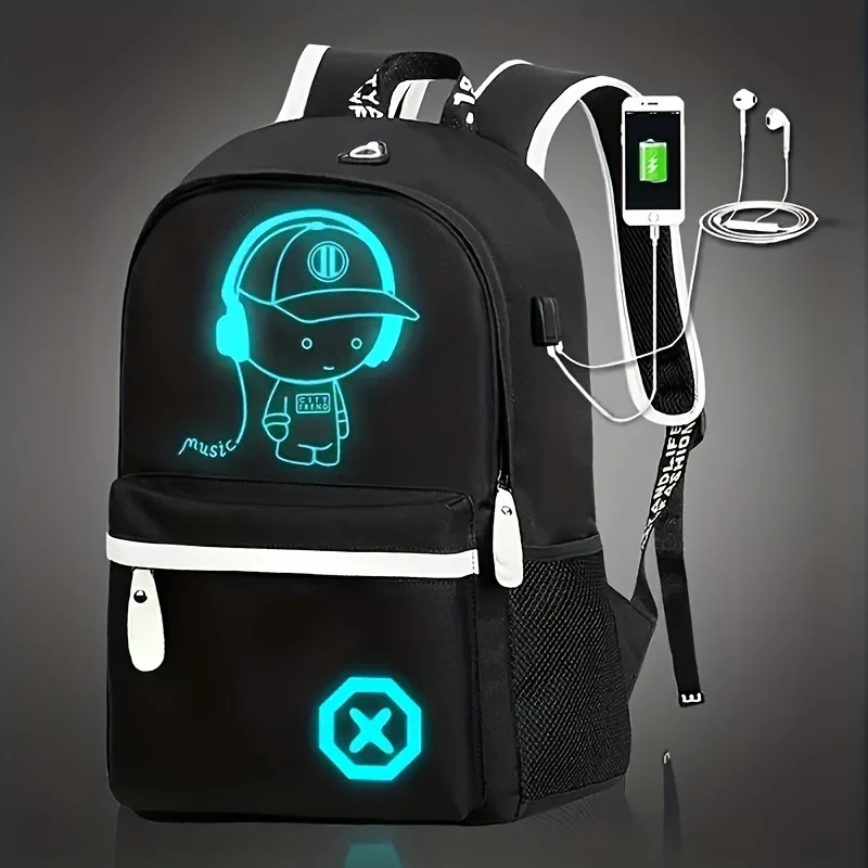 Sacs à dos Shoous Animation pour garçons et filles, sacs d'école pour adolescents, charge USB, sac à dos pour hommes, sac à dos pour ordinateur portable, homme, mode, ensemble de 2 pièces