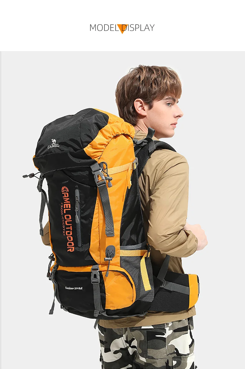 GOLDEN CAMEL-Sacs à dos de randonnée étanches pour hommes et femmes, sac d'alpinisme extérieur, sac à dos de camping et de voyage, grande taille, 56L