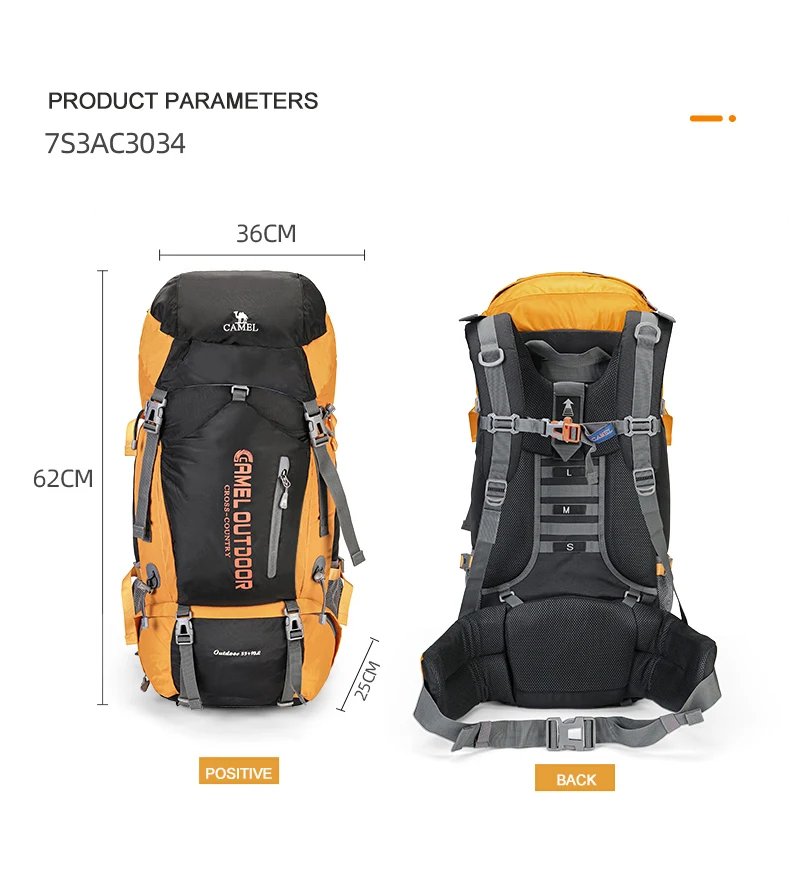 GOLDEN CAMEL-Sacs à dos de randonnée étanches pour hommes et femmes, sac d'alpinisme extérieur, sac à dos de camping et de voyage, grande taille, 56L