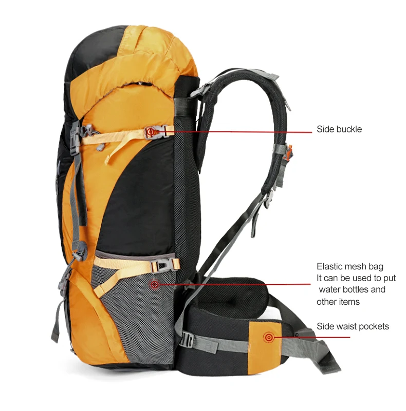 GOLDEN CAMEL-Sacs à dos de randonnée étanches pour hommes et femmes, sac d'alpinisme extérieur, sac à dos de camping et de voyage, grande taille, 56L
