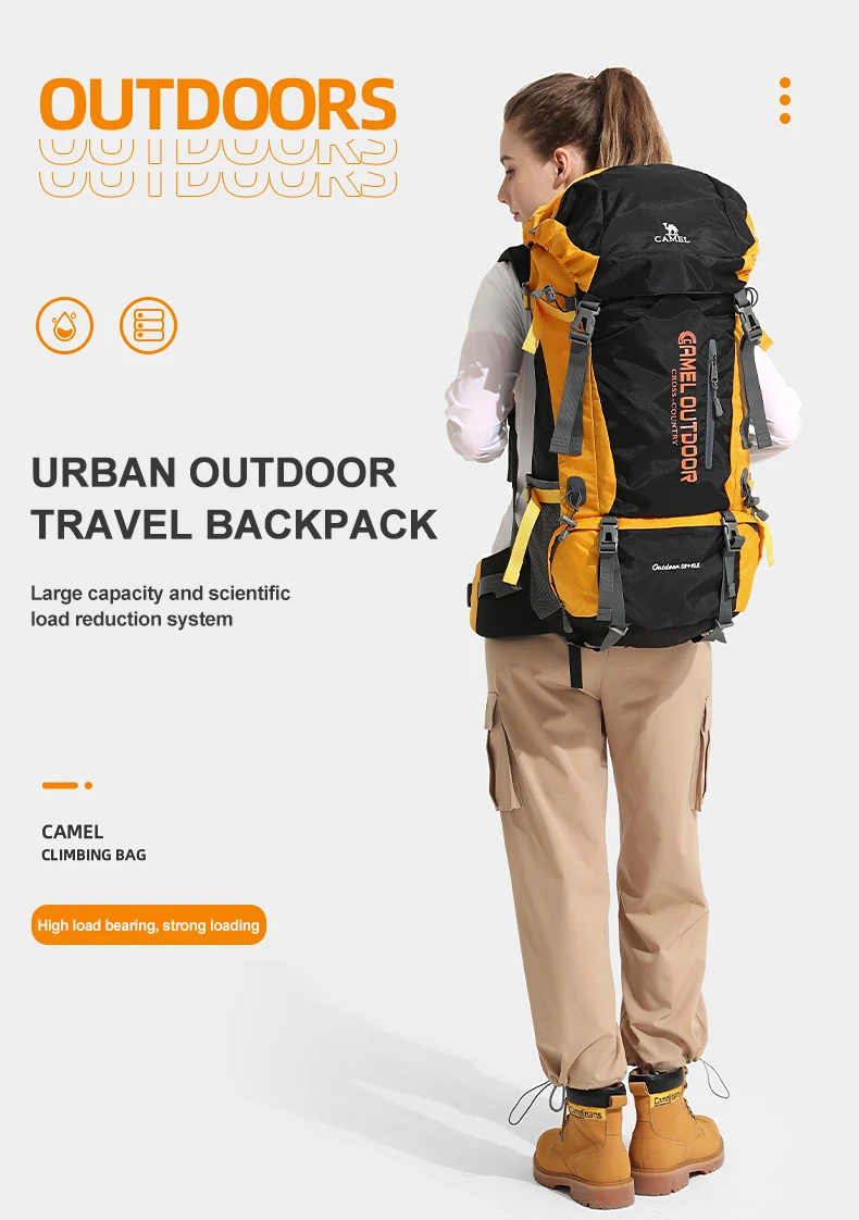GOLDEN CAMEL-Sacs à dos de randonnée étanches pour hommes et femmes, sac d'alpinisme extérieur, sac à dos de camping et de voyage, grande taille, 56L
