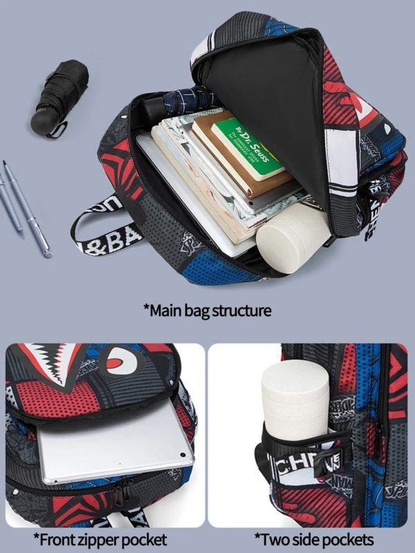 Sac à dos antivol pour hommes et femmes, sac à dos étanche, sacs à dos en tissu, sac à dos de voyage décontracté, cartable pour lycéens – Image 4