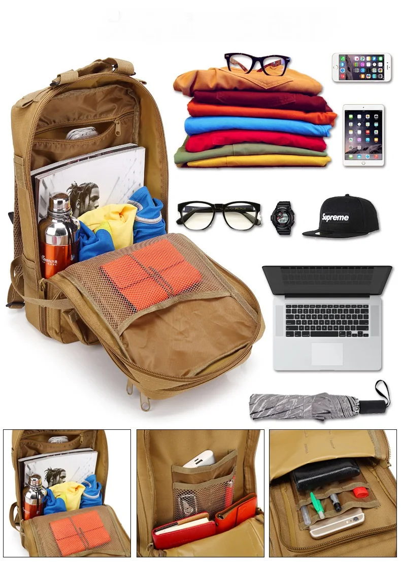 Solomon-Sac à dos Oxford pour hommes, camping sauvage, grill, étanche, grande capacité, voyage en plein air, DulSR