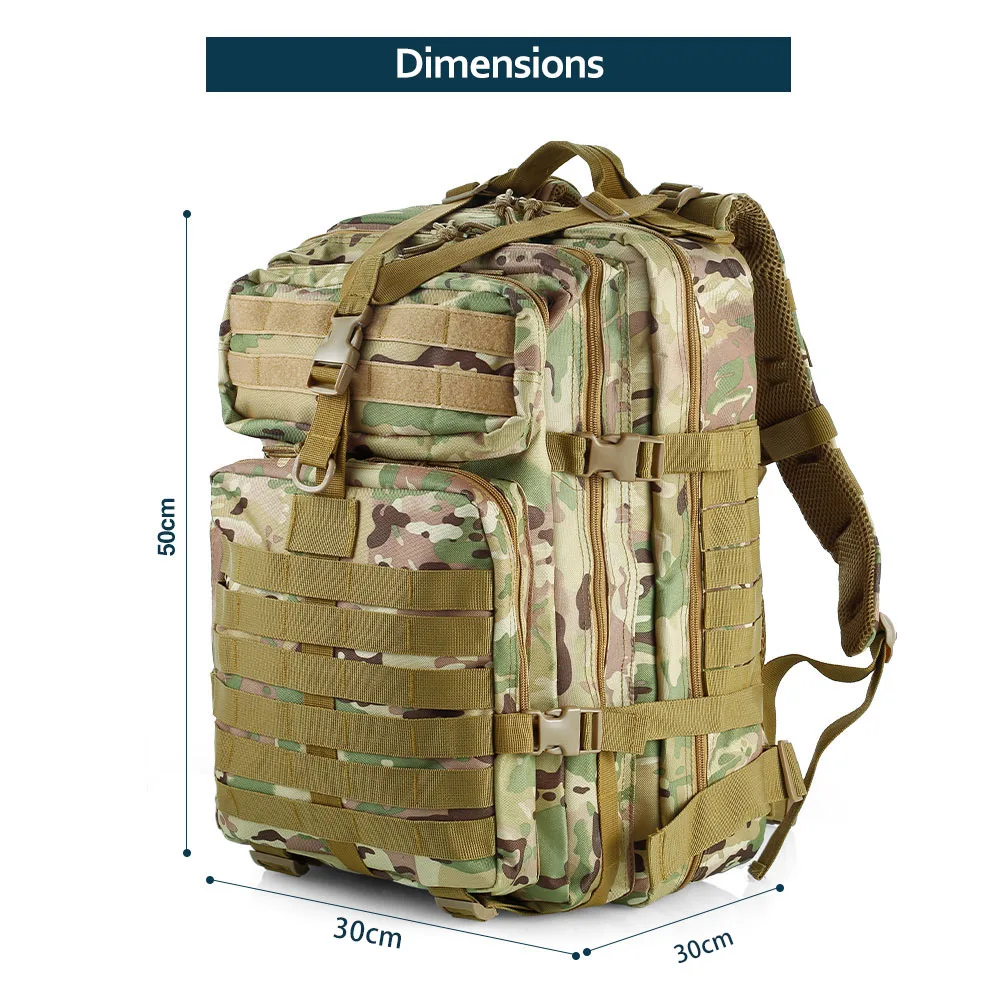 Solomon-Caméra tactique extérieure à double épaule, sports de cyclisme, voyage, attaque, multi-fu, grand 3P SR, 50 L