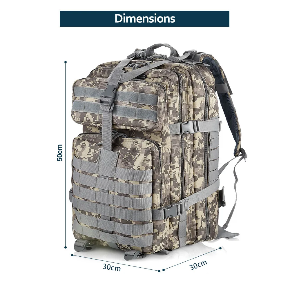 Solomon-Caméra tactique extérieure à double épaule, sports de cyclisme, voyage, attaque, multi-fu, grand 3P SR, 50 L