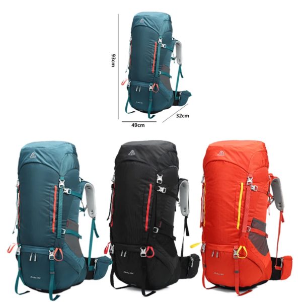 Sac à dos de voyage de grande capacité avec housse de pluie, sac de sport, sac de randonnée, sac à dos de camping, vélo, réglable, Molle, escalade, 80L – Image 6