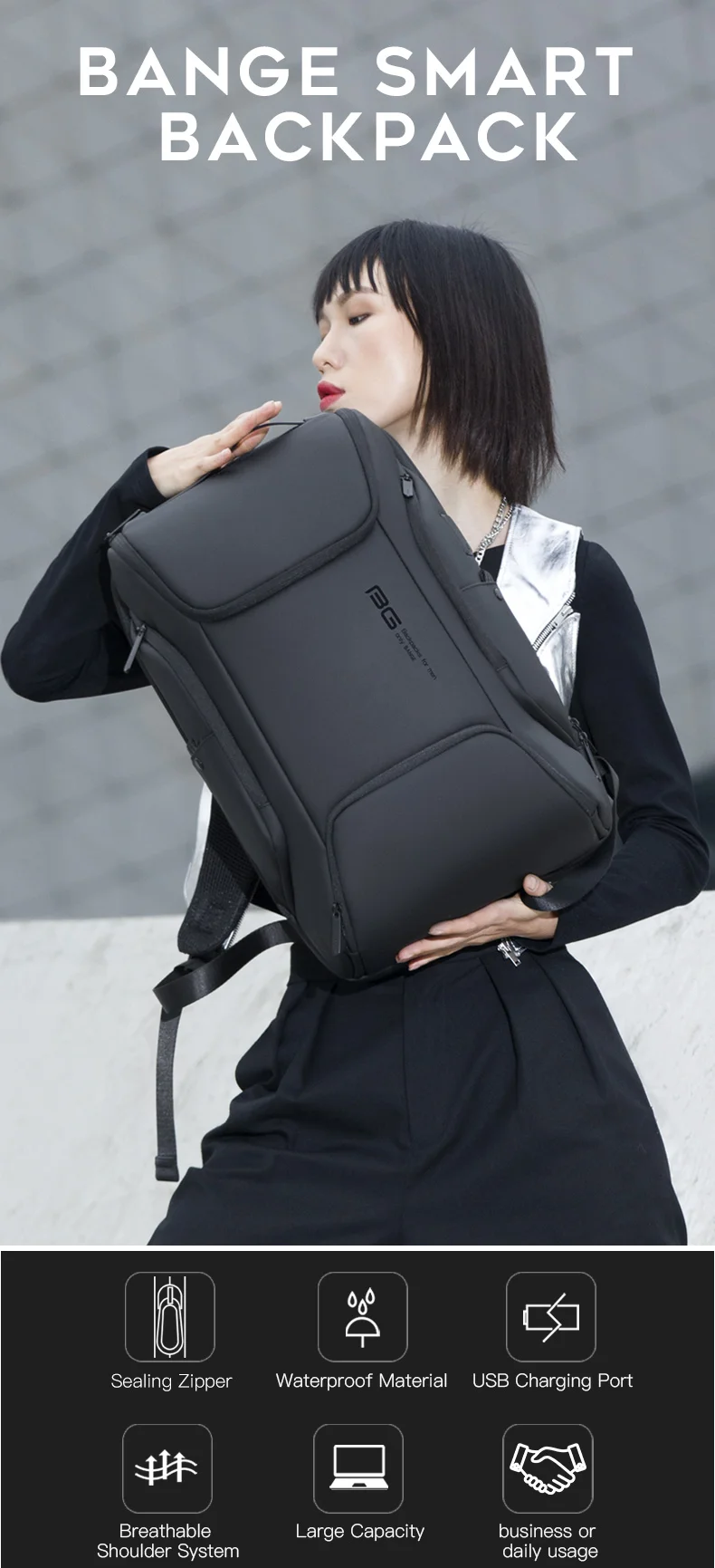 BANGE-Sacs à dos multifonctions pour ordinateur portable, grande capacité, 03/travail, sac à dos d'affaires, nouveauté