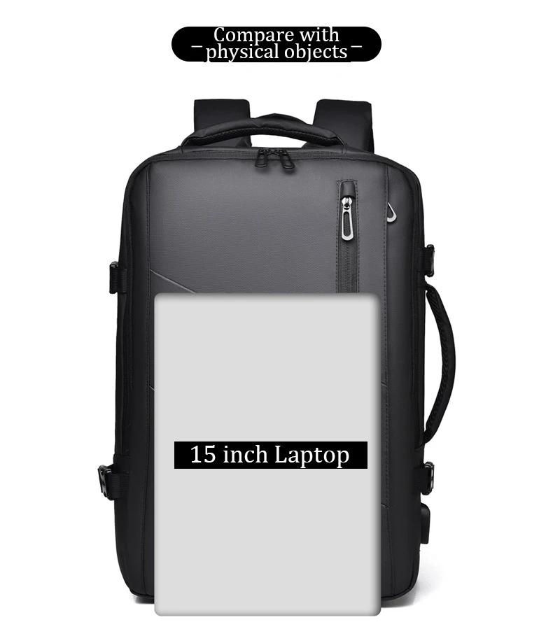 Sac à dos d'affaires pour homme, sac à dos pour ordinateur portable, sac USB étanche multi-extensible, sac de voyage, 03/Commute