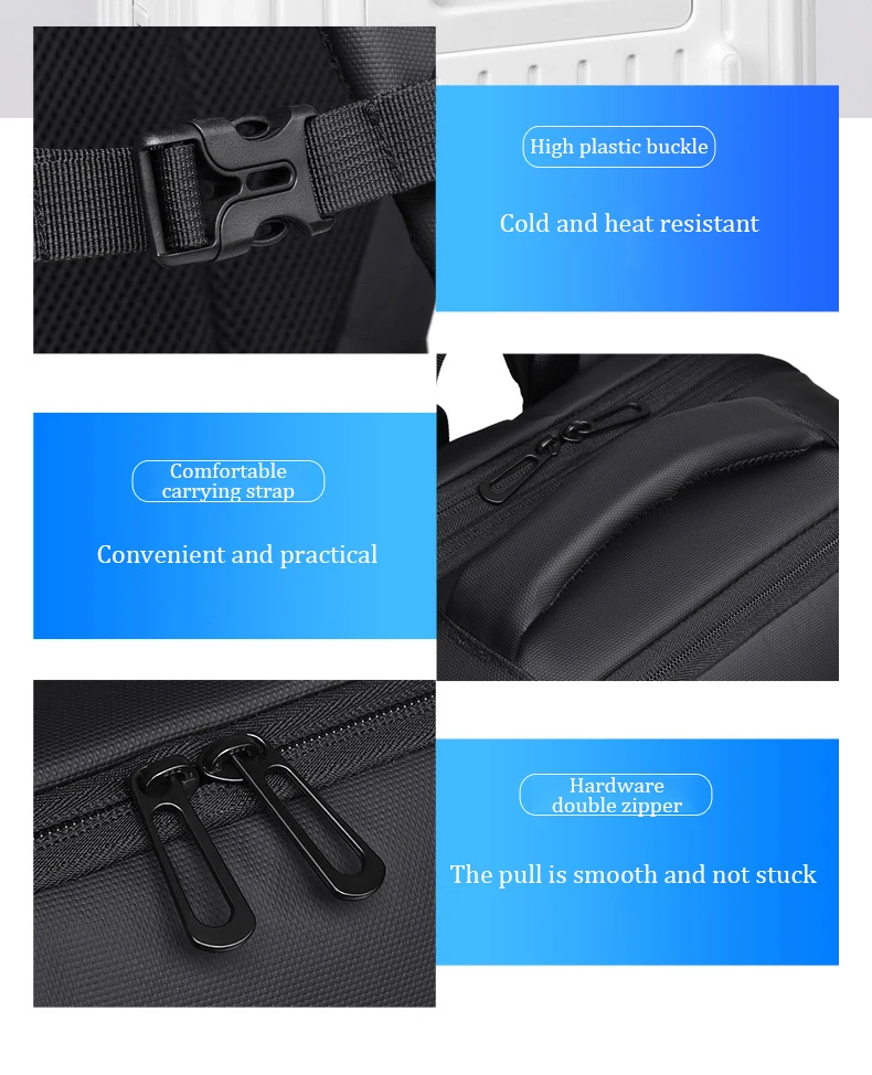 Sac à dos d'affaires pour homme, sac à dos pour ordinateur portable, sac USB étanche multi-extensible, sac de voyage, 03/Commute